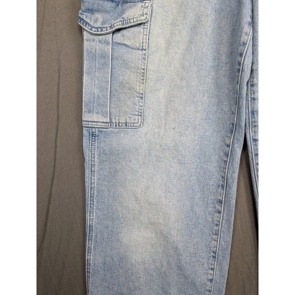 Gap Loose Cargo Jeans Womens 28 6 Regular Light Wash Mid Rise Baggy - Picture 3 of 10